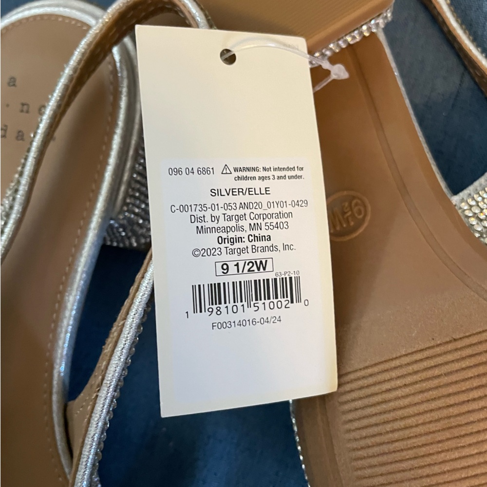 A New Day Women’s Rhinestone Slingback Flats, Size 9.5W, NWT - Picture 2 of 5